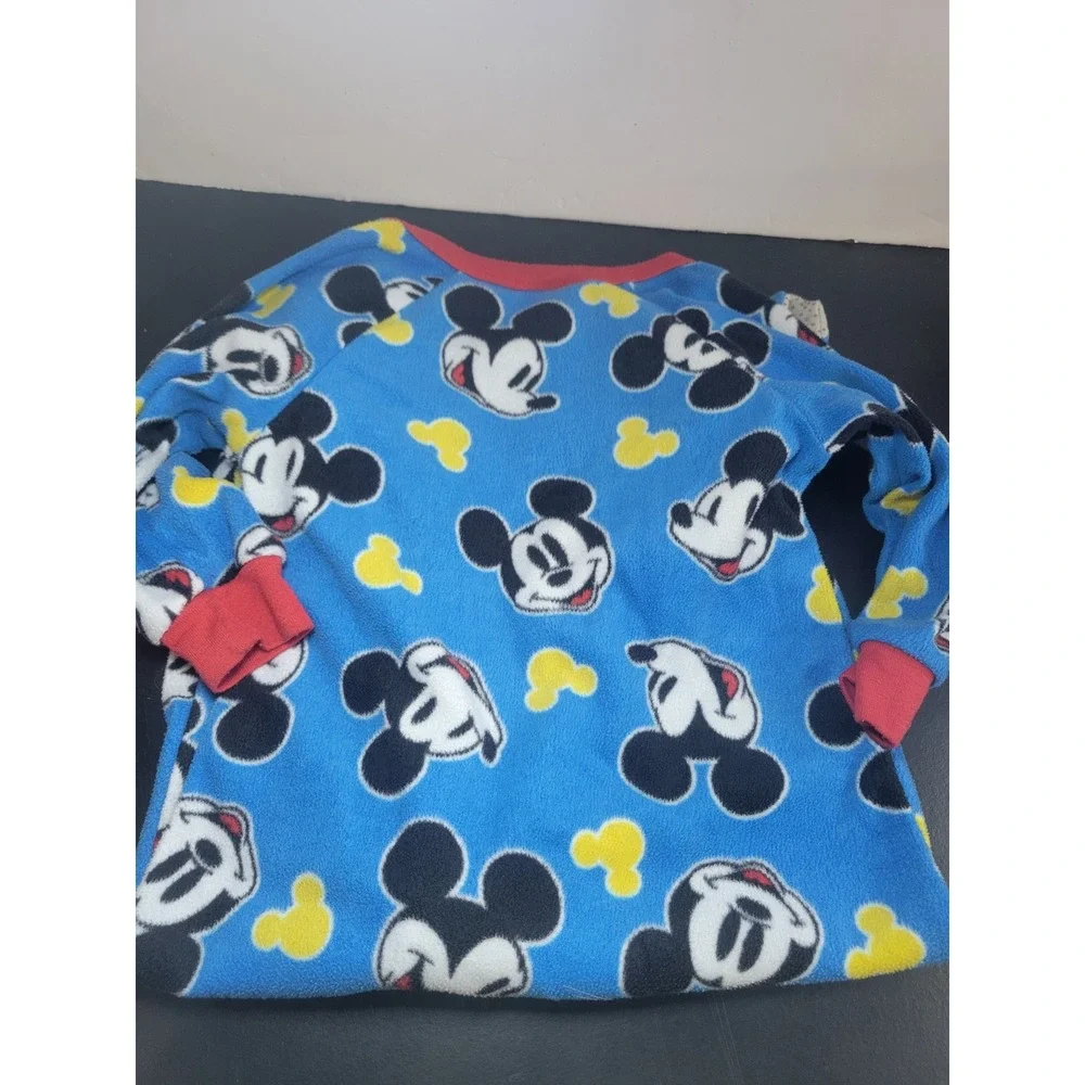 Disney Junior Mickey Mouse Blue Fleece Pajamas One Piece Sleeper Size 2T Toddler